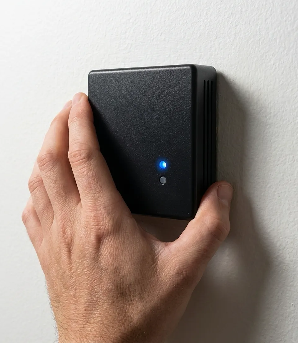 BM Gateway mounted on wall for Bluetooth sensor connectivity